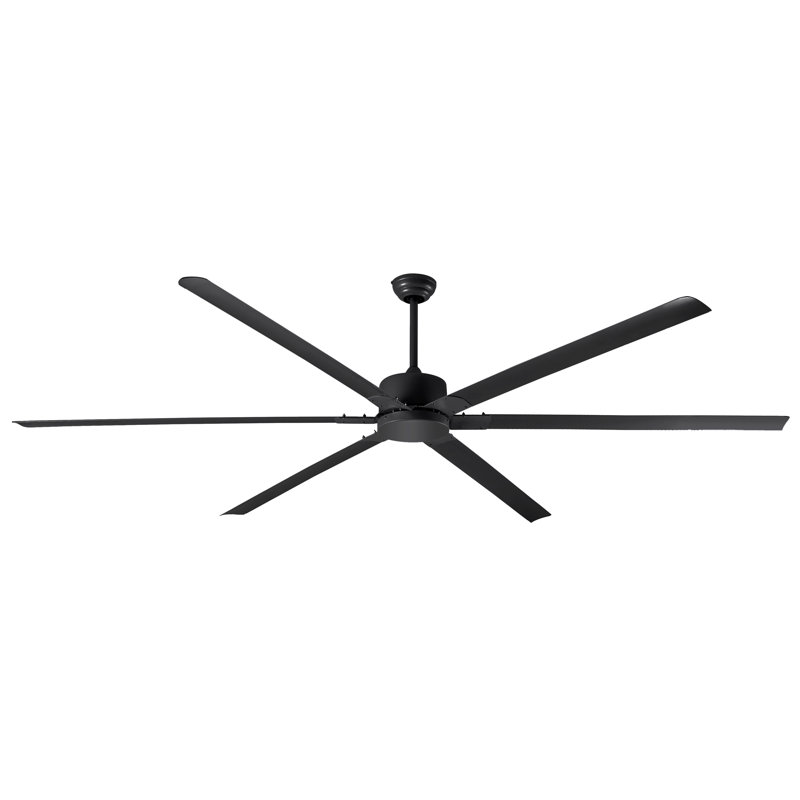 Ventilateur de plafond standard à 6 pales 96 "avec commande murale Bairagi, Noir
