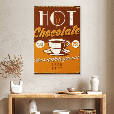 Plaque murale rétro chocolat chaud