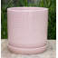 Pot cylindrique à pois avec soucoupe intégrée, pot moyen en céramique émaillée (lot de 4) - Jayce Outdoor-490050604