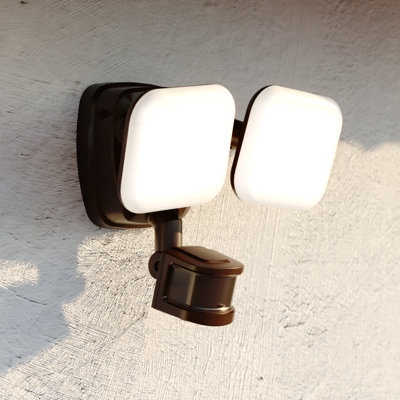 Kurman 2 Light LED Outdoor Motion Sensor Adjustable Security Flood Light Bronze