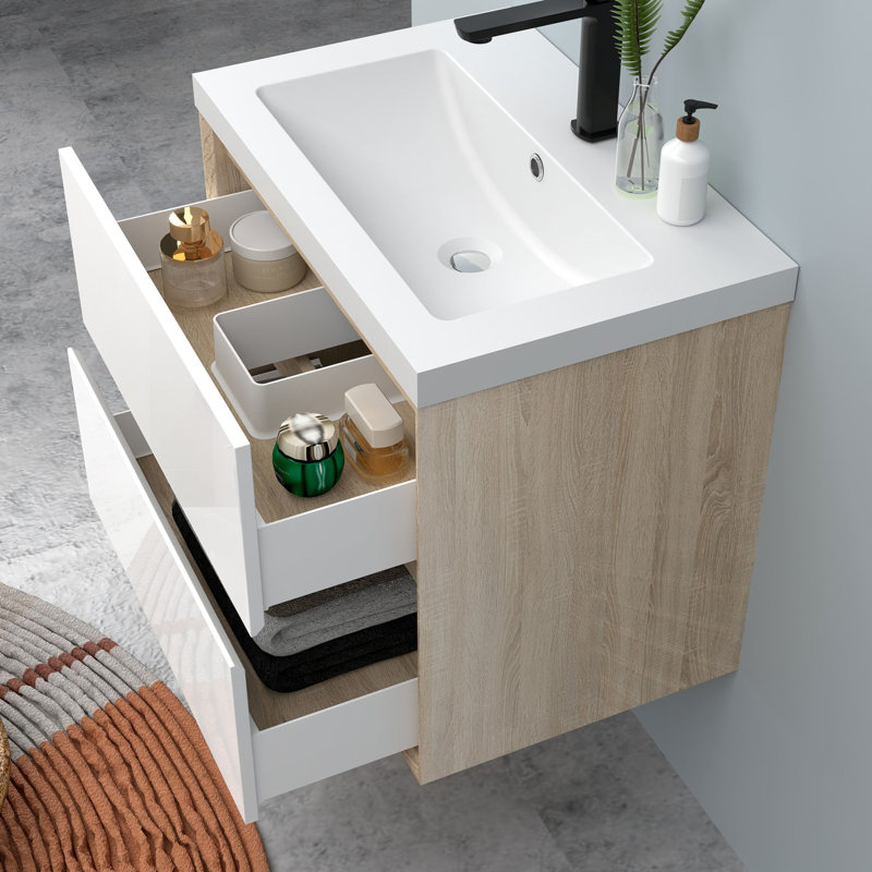 400mm Single Bathroom Vanity with Integrated Resin Basin