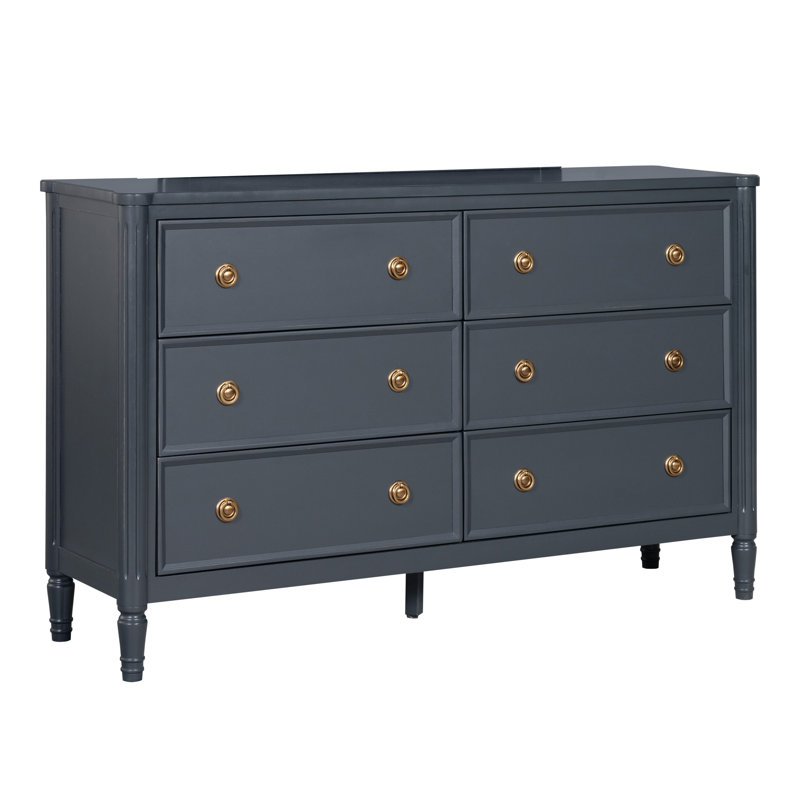 Commode 6 tiroirs Vinesha, Bleu