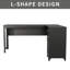 Meserve L-shape Home and Office Simple Writing Desk,Black