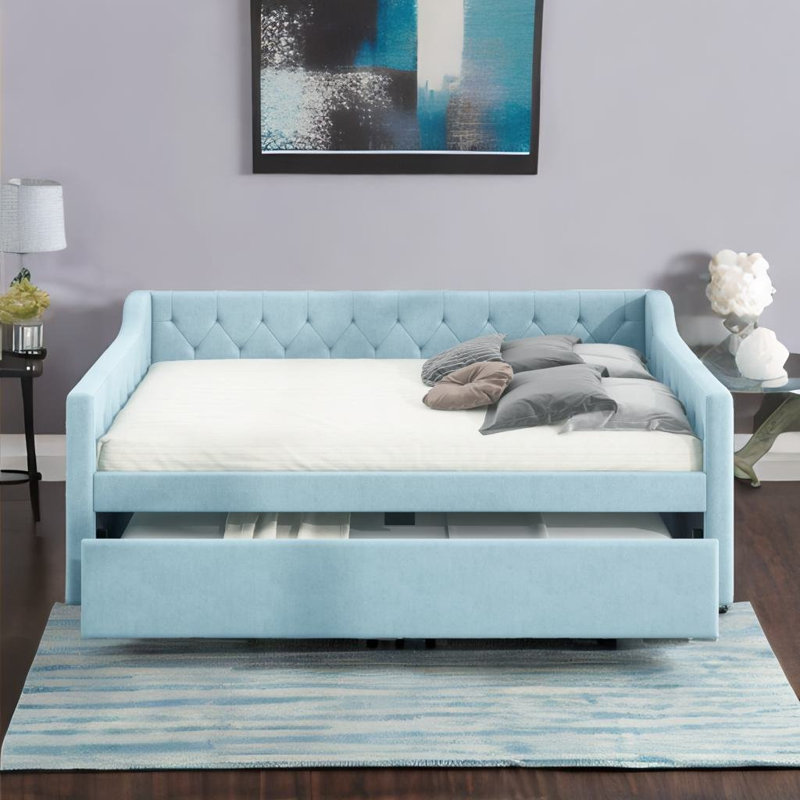 Xolile Upholstered Daybed, Blue