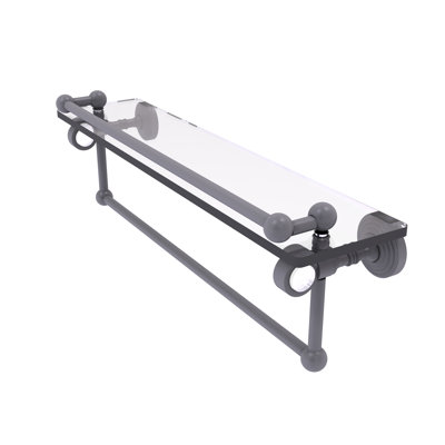 Jarrell Glass Bracket Shelf with Towel Bar