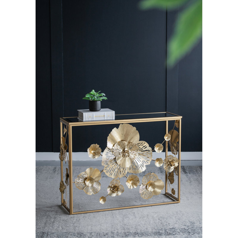 Khashif Mirrored Glass Top End Table
