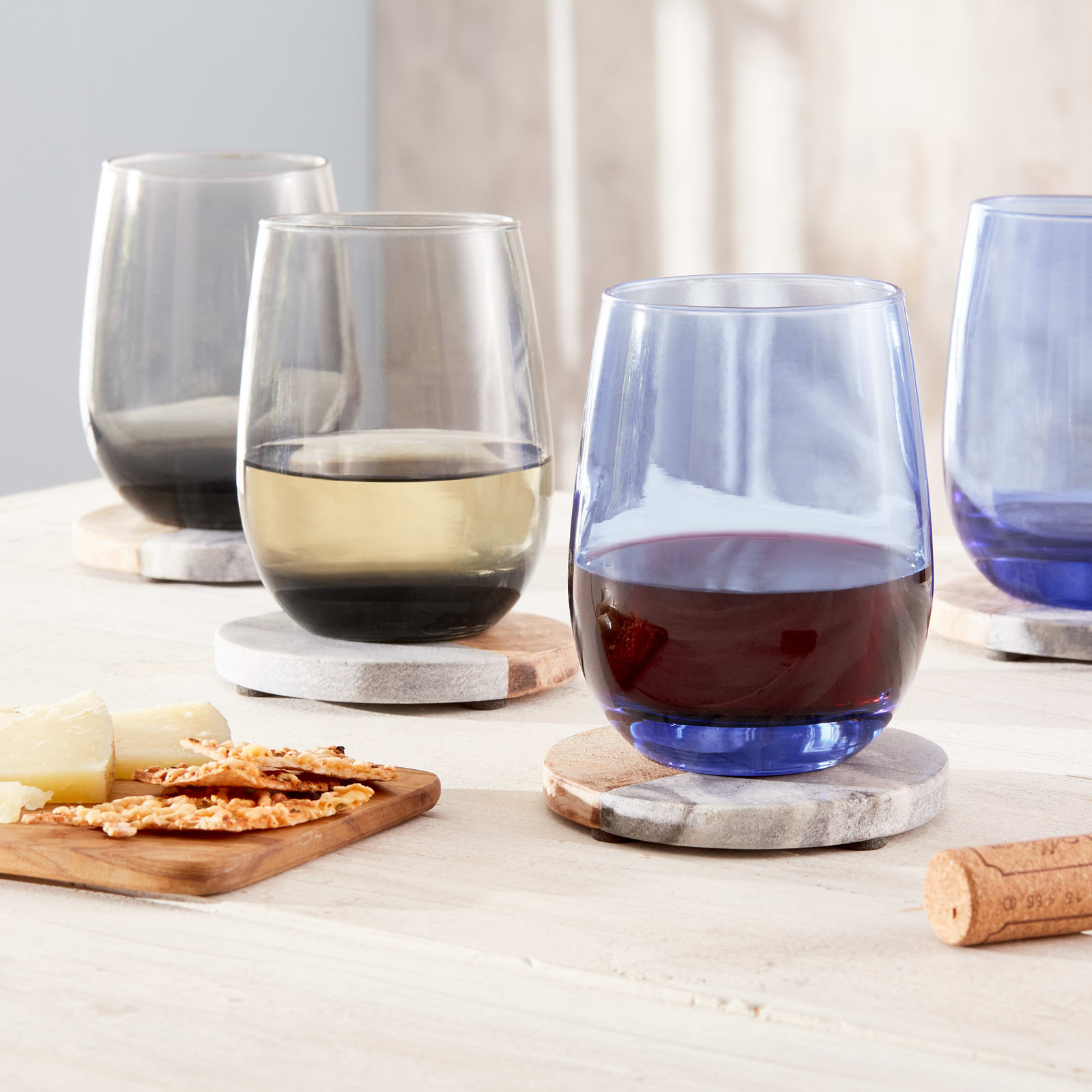 Classic Stemless Wine Glass, Smoke
