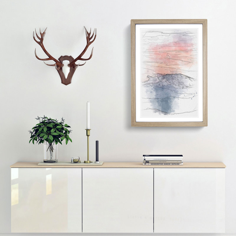 Swiss Mountain - Framed Print, 33cm H x 24cm W x 2cm D, Oak Framed