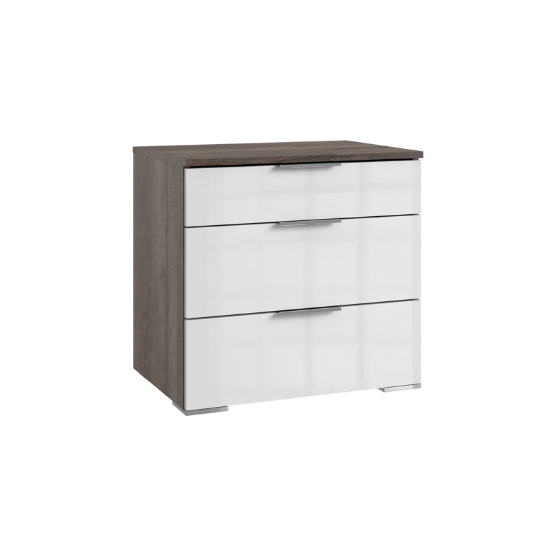 Capp 58cm W Bedside Table, Muddy oak/White