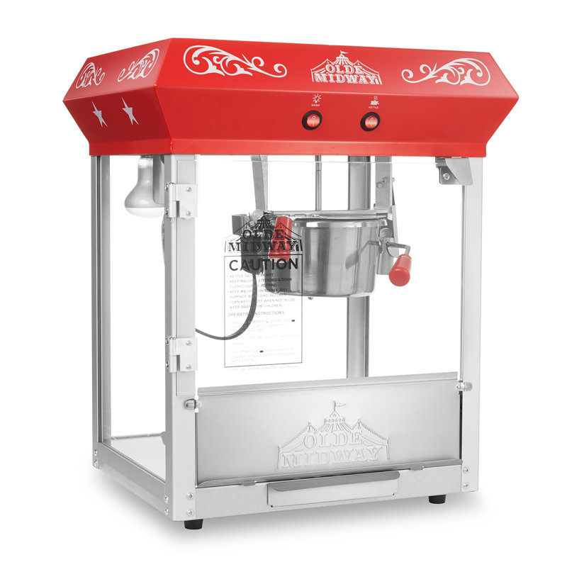 Olde Midway Tabletop Popcorn Machine, Red, 6 oz.