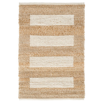 Tapis en jute / coton tissé à la main Milo Ivory