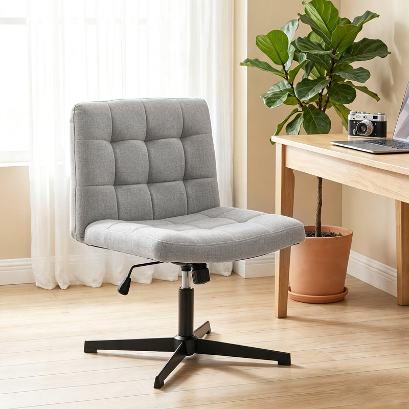 HOMCOM Linen Criss Cross Chair, Grey