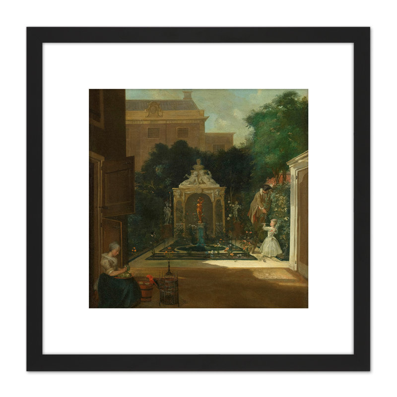 An Amsterdam Canal House Garden by Cornelis Troost - Single Picture Frame Painting