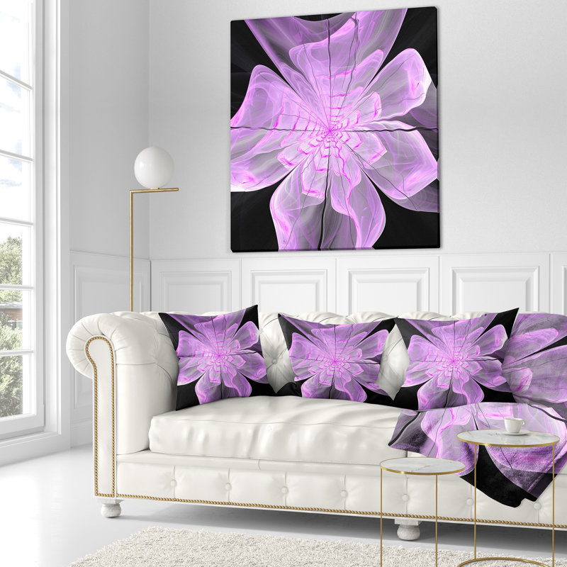 Coussin floral à motif floral art digital luxueux, 18 po x 18 po, Coussin décoratif
