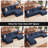 Shamus Modular Sectional Couch With Ottoman, 3-Seater Modern L-Shaped Sofa Couches, Comfy Chenille Sofa-Blue-200601982