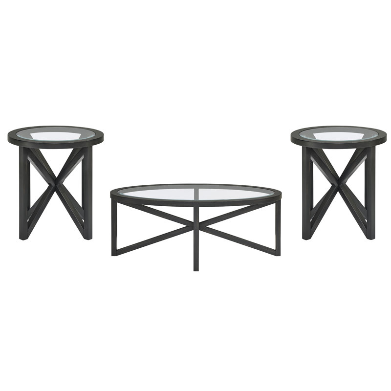 Table basse ronde moderne en verre avec base en bois massif pour le salon et le bureau | Idée de cadeau