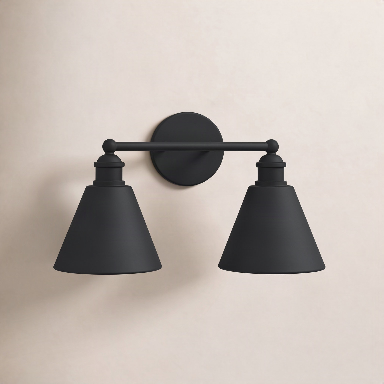 Kera 2 Light Dimmable Vanity Light, Matte Black