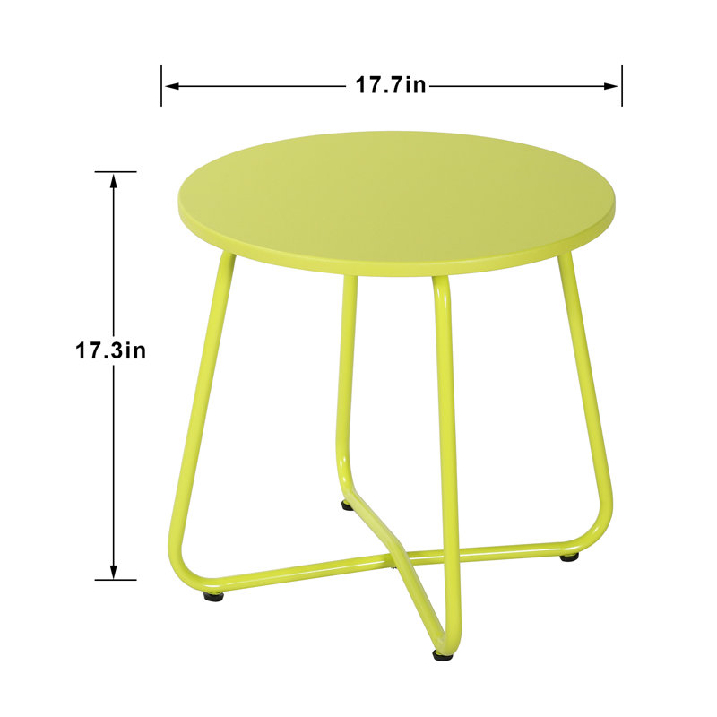 Ensemble de tables de bout Jasenski, Plateau vert / base verte