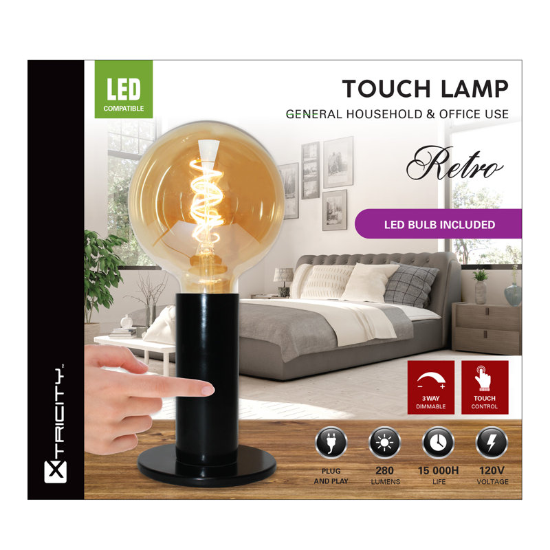Lampe de bureau tactile 13 po, Noir