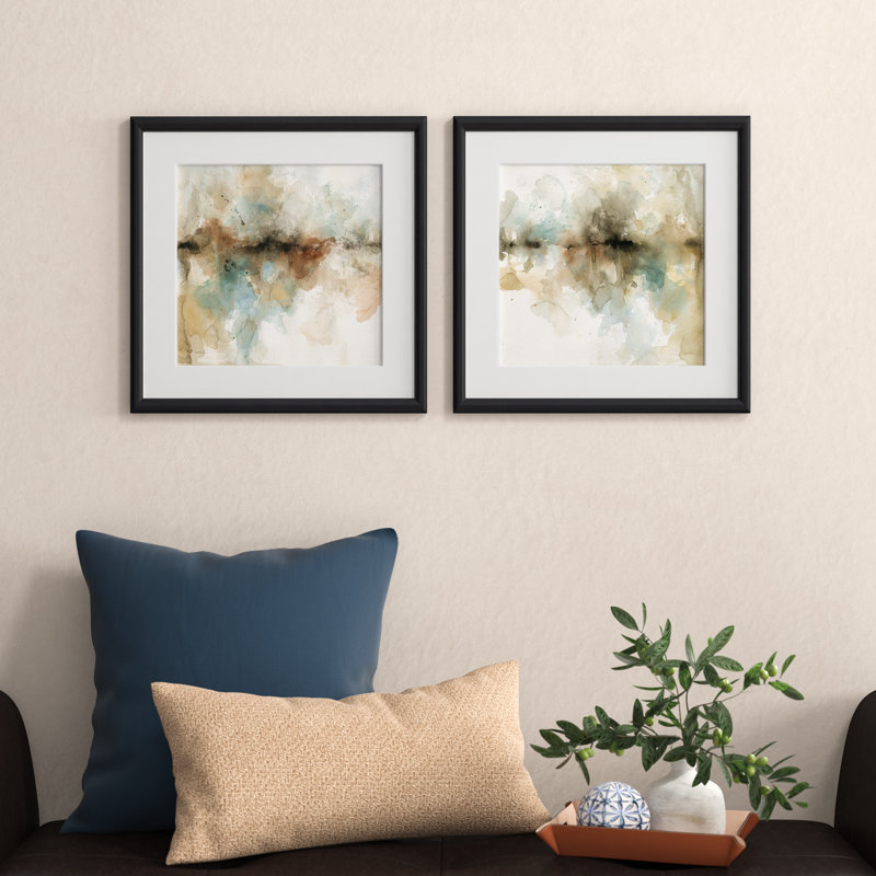 Island Mist '- Ensemble de 2 reproductions de cadres photo, Cadre noir