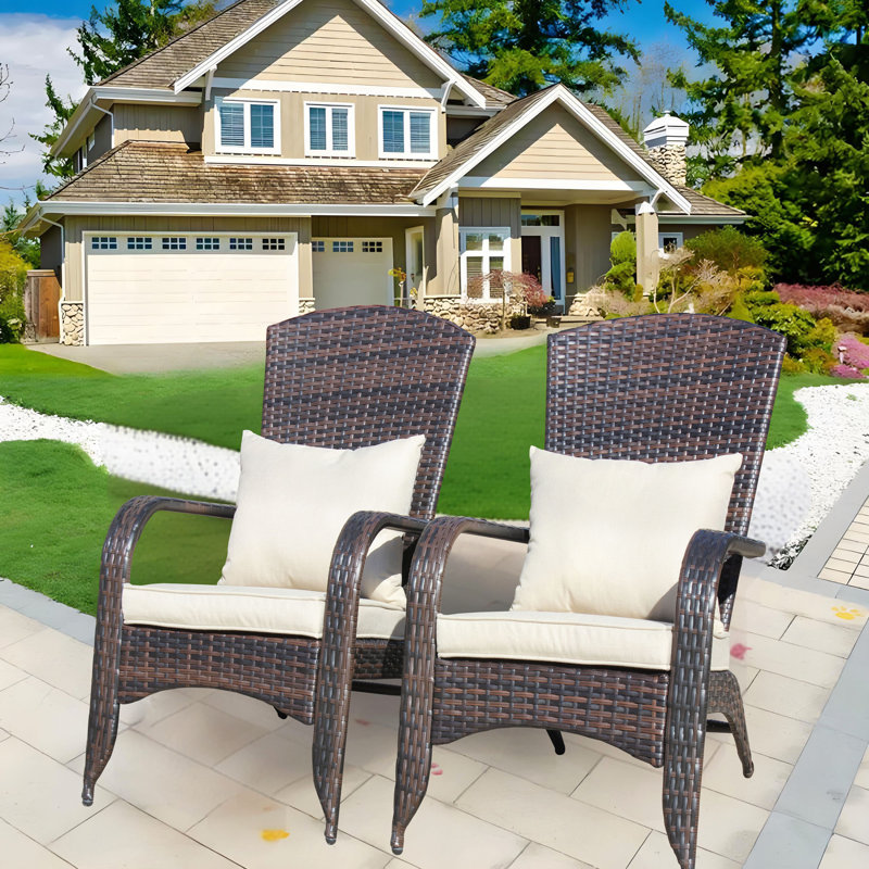 Chaise de patio avec coussins (coussin), Brun