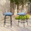 Ensemble de 2 tabourets de bar d'extérieur, chaises de patio avec accoudoirs et dossier, tabourets toutes saisons pour la cour, le jardin, la piscine, le balcon et la terrasse-404609141