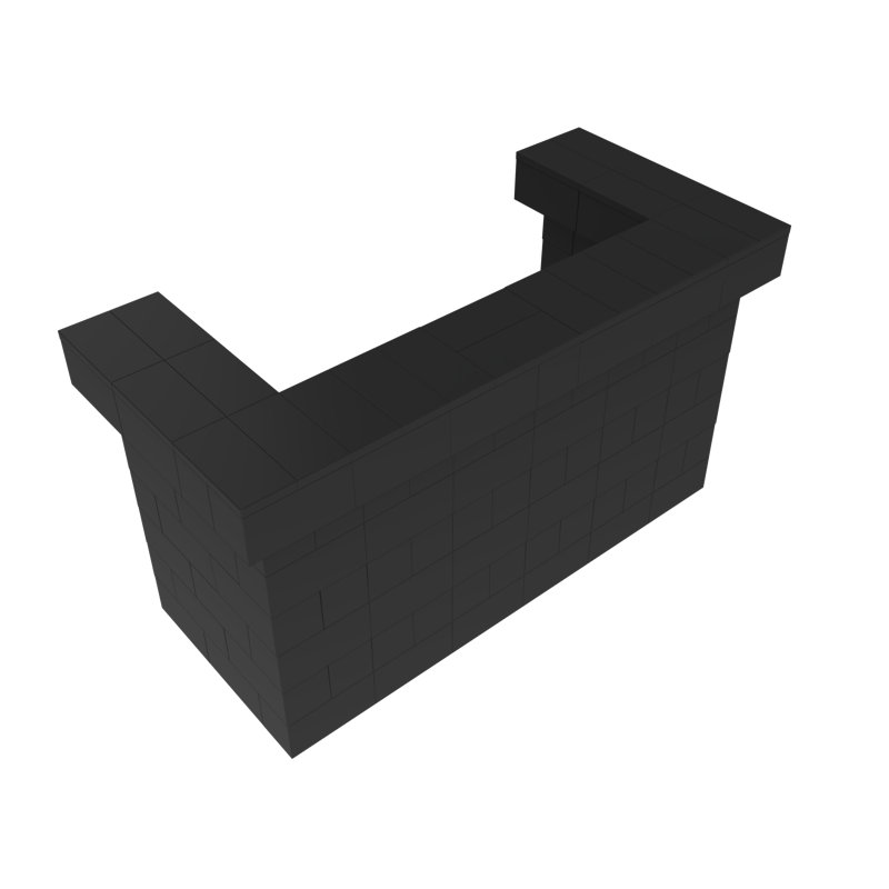 EverBlock Full Cantilever Bar and Counter Kit, Black, 43'' H x 72'' W x 24'' D
