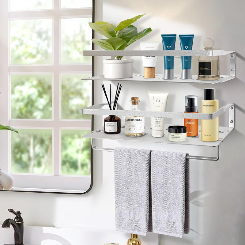 Rangement pour salle de bain Kennelly, Argent