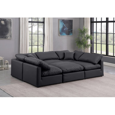 Canapé et méridienne 6 pièces en simili cuir