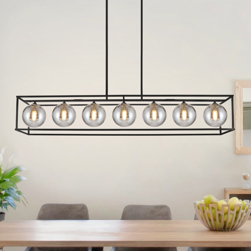 Lustre de salle à manger 7 lumières noir