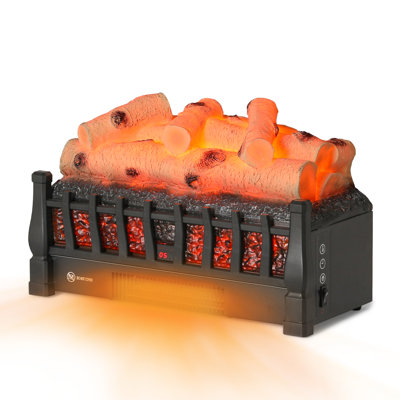 Elta 20" W 1500W Electric Fireplace Log Set Heater with Realistic Ember Bed, Remote Control, Adjustable Brightness, and Overheat Protection