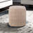 Elegant Tan 16" Round Storage Ottoman with Hidden Compartment-93247227