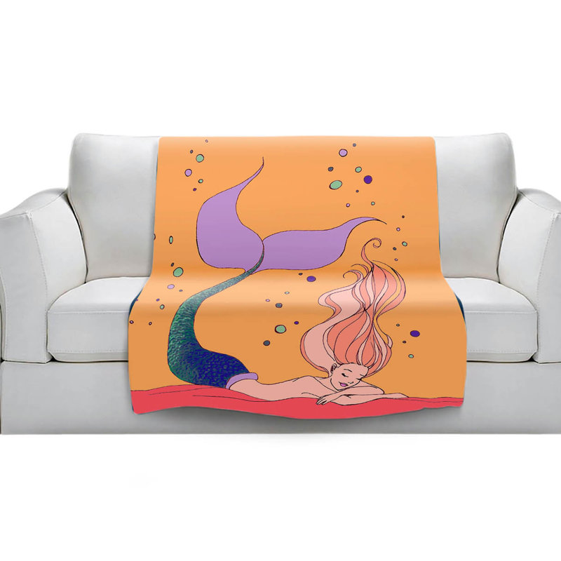 Couverture sherpae douce pêche sirène nap, l 51 po x L 60 po