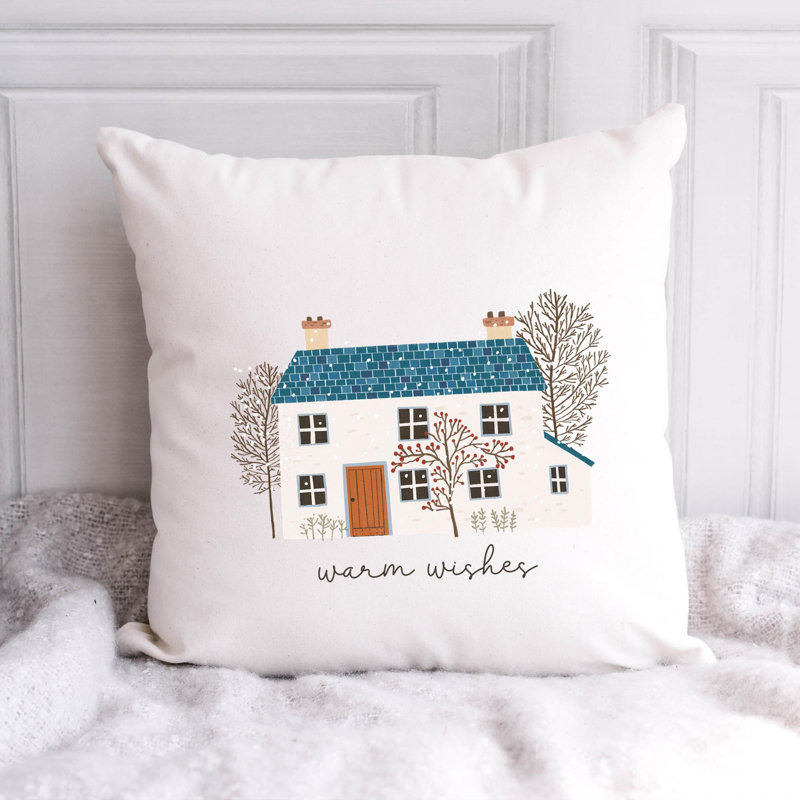 Christmas Illustration1 Reversible Throw Pillow, 14" x 14"