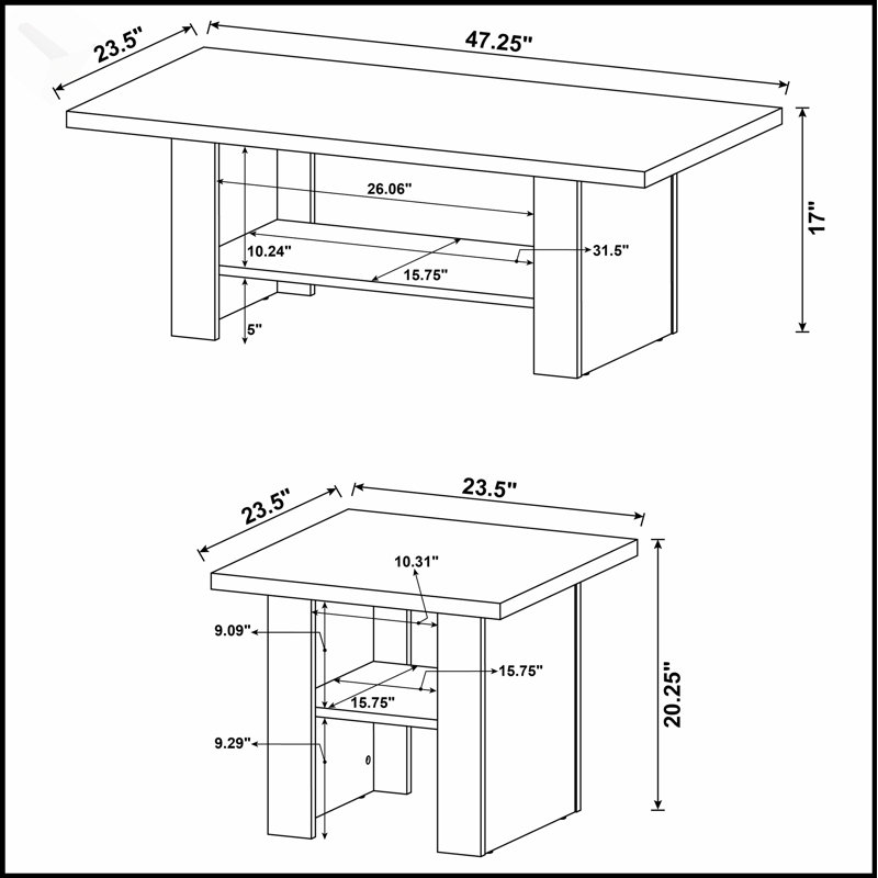 Ensemble de tables basses 3 pièces Salton
