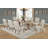 Dions Extendable 72" to 104" Table with Rustic Wood Dining Set and Linen Tufted Chairs-88141764-88141763-33676736