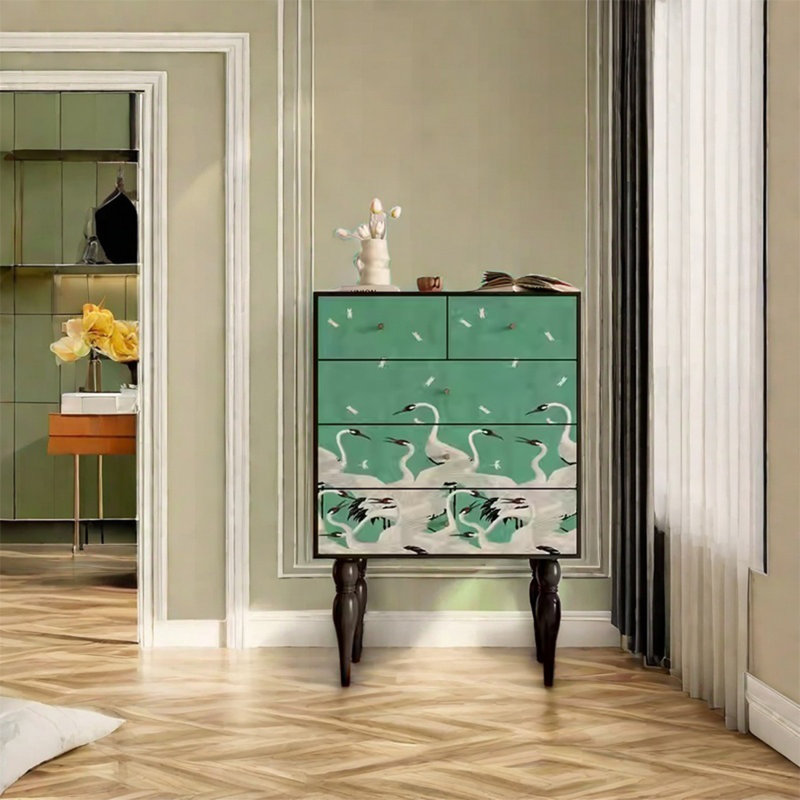 Armoire de rangement en pin avec poignées en métal rétro