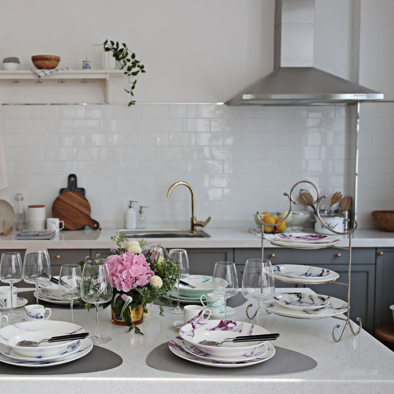Marble Chianti Bone China Salad/Dessert Plate