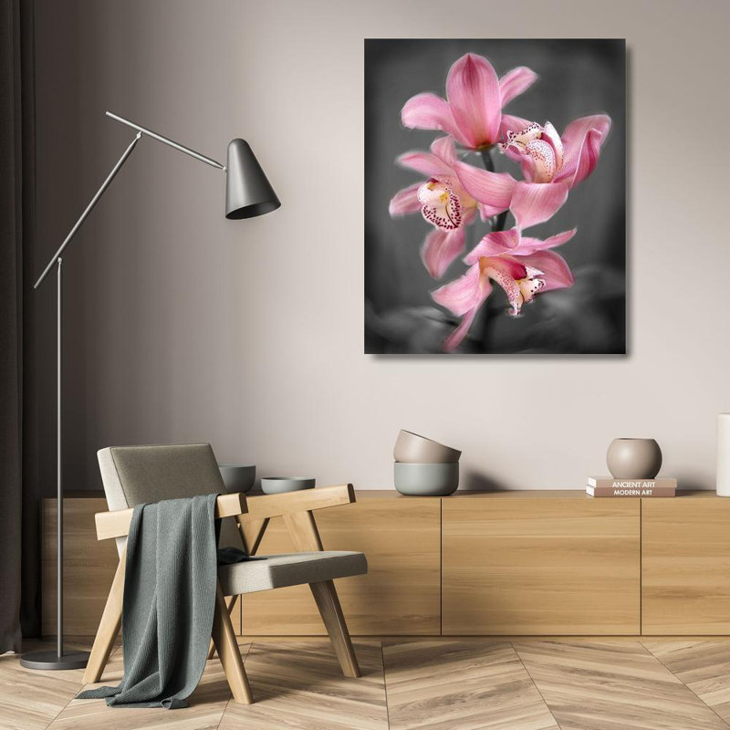 «Lark Manor ™» par Maloratsky, galerie d'art sur toile tendue Iorg, cymbidium rose vif, H 23 po x l 20 po