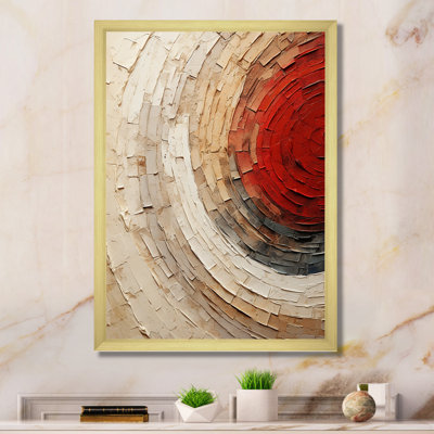 Beige Red Spiral Poteries I - Abstract Spirals Canvas Wall Art_106150