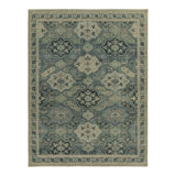 Distressed Homage Hand Knotted Wool Floral Area Rug