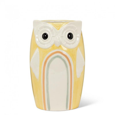 Bright Rainbow Owl Vase