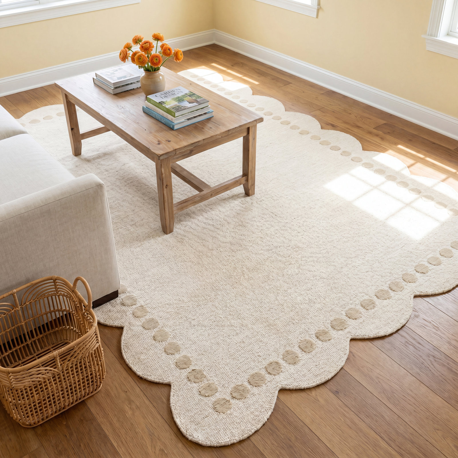 Lola Ivory Hand-Tufted Wool Rug, Runner 2'3" x 8'