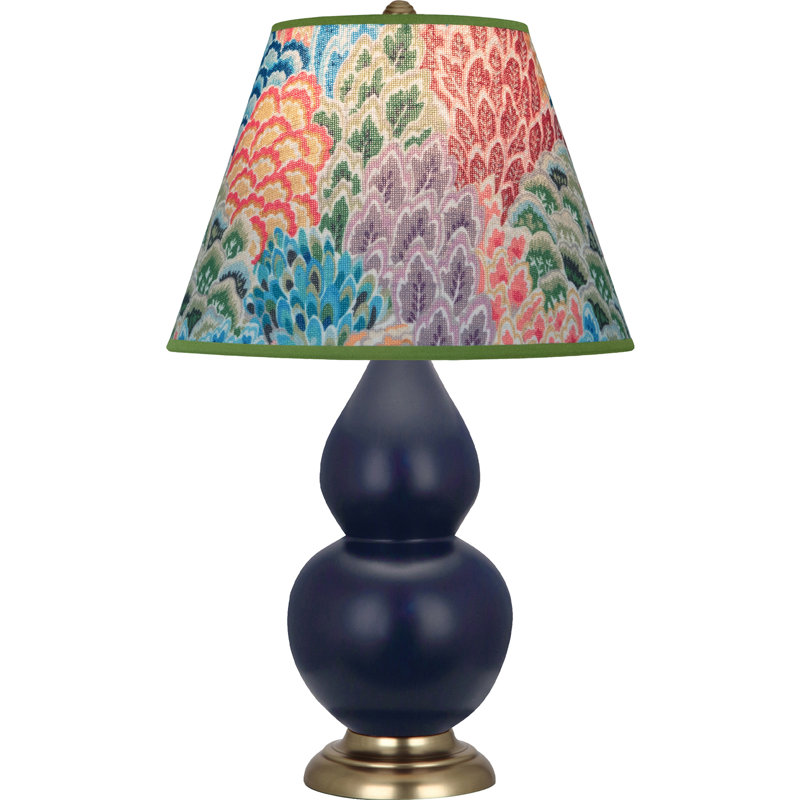 Petite lampe d'appoint à double gourde, Vert clair / argent antique, Bourgogne / lavande