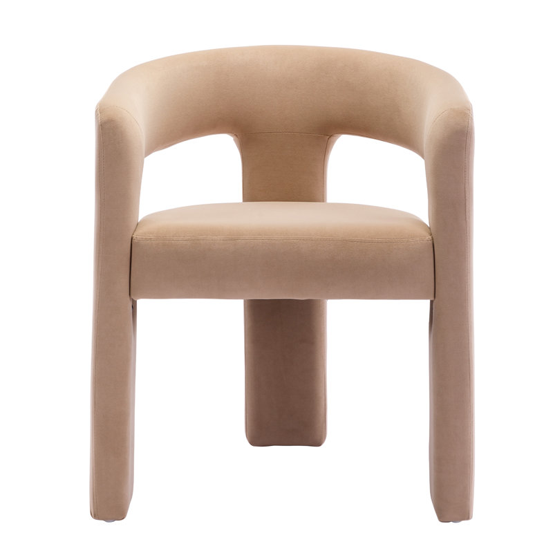 Modern Restaurant Dining Set, White, 5 Pieces: Table, 4 Chairs, Khaki