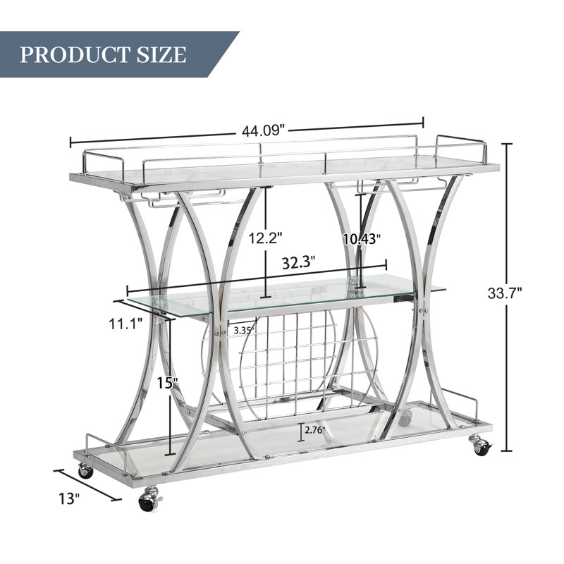 Forbin Serving Cart, Chrome
