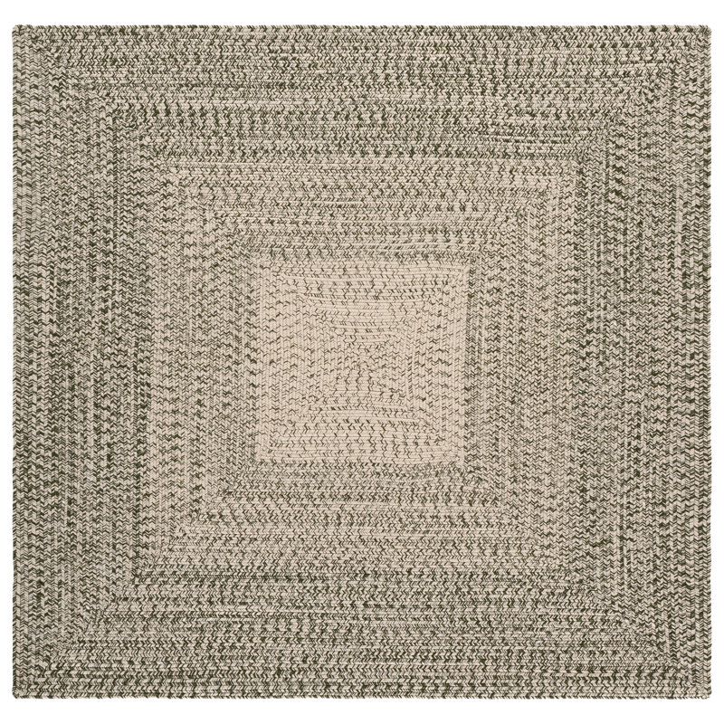 Braided 220 Hand Woven Machine Washable Geometric Indoor/Outdoor Rug, Square 5'