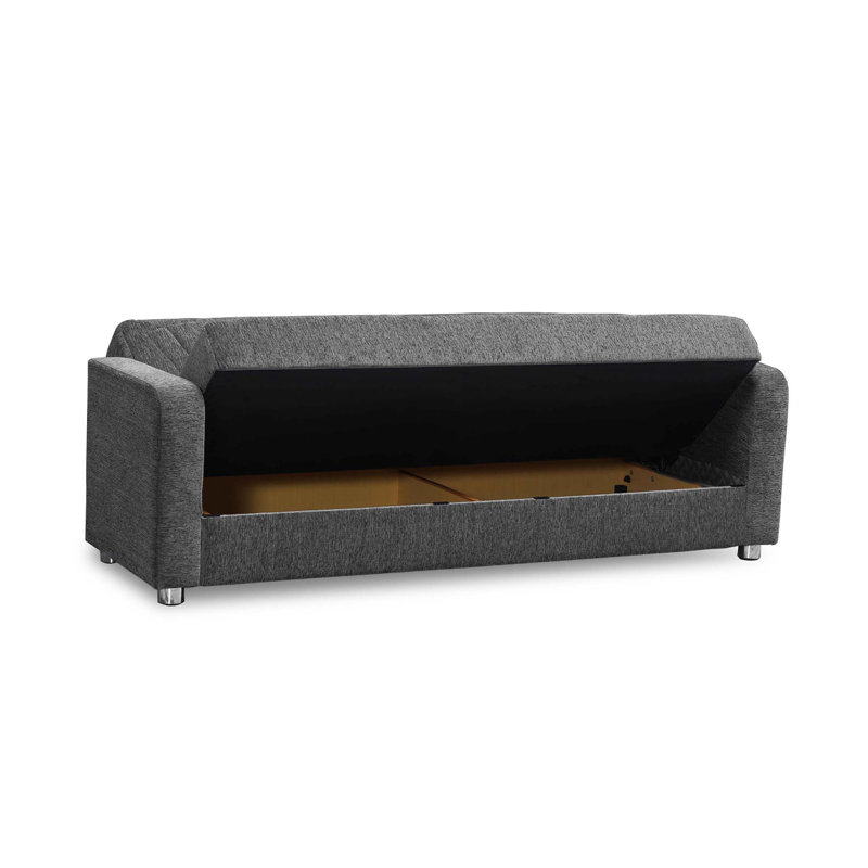 Canapé-lit rembourré avec rangement Primenest Gravita, Gris