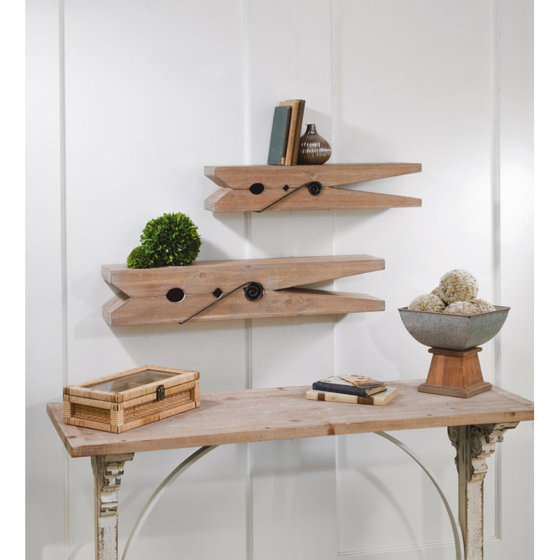 Cox 2 Piece Floating Shelf, Brown