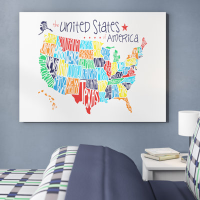 «Burkett Wall Plaque USA Map», art textuel